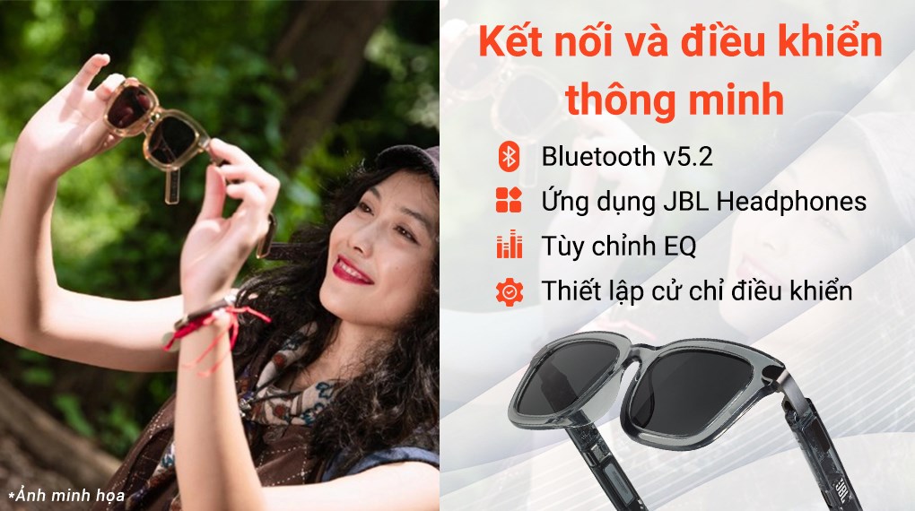 Mắt kính phát nhạc JBL Soundgear Frames Đen đá Onyx