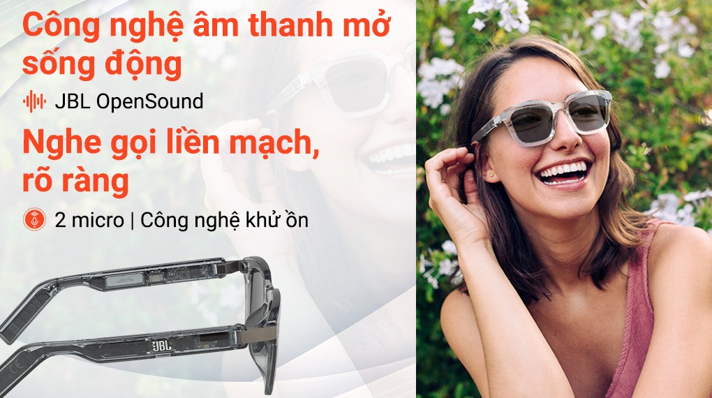 Mắt kính phát nhạc JBL Soundgear Frames Đen đá Onyx