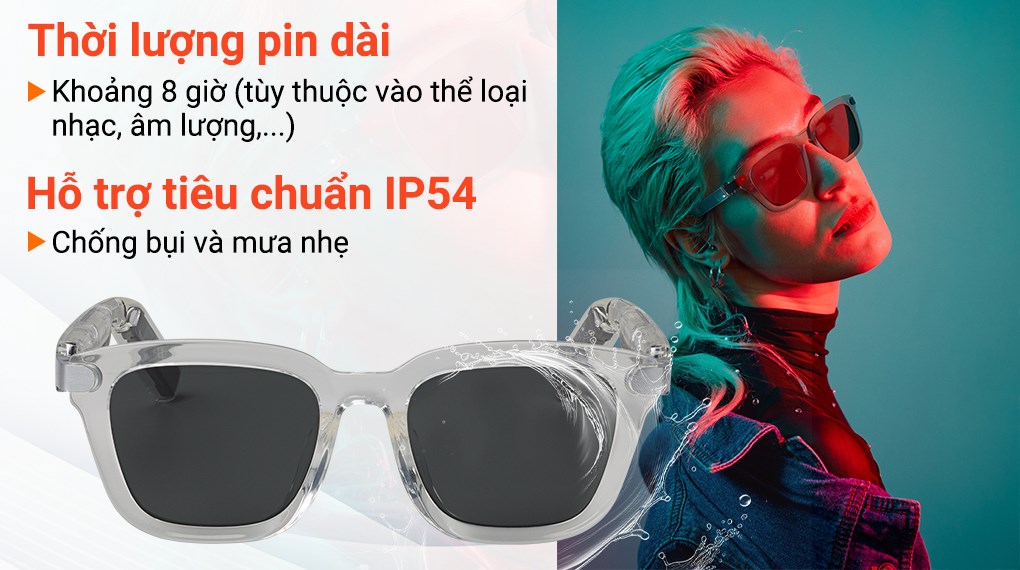Mắt kính phát nhạc JBL Soundgear Frames Trắng ngọc trai