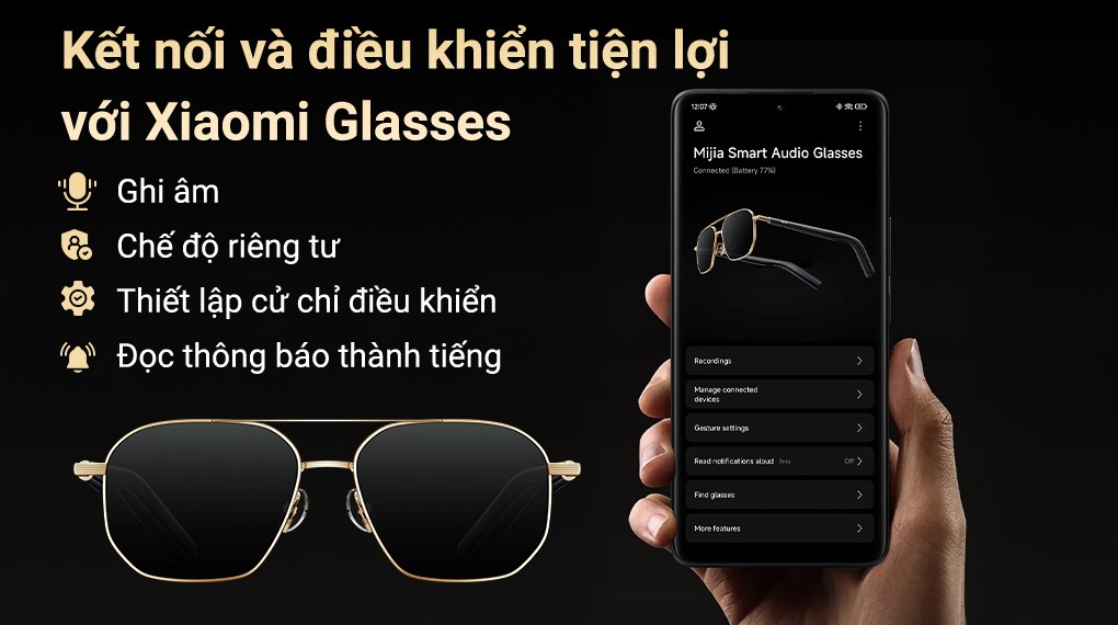 Mắt kính phát nhạc Xiaomi Mijia Smart Audio Glasses Aviator (BHR08VYGL)