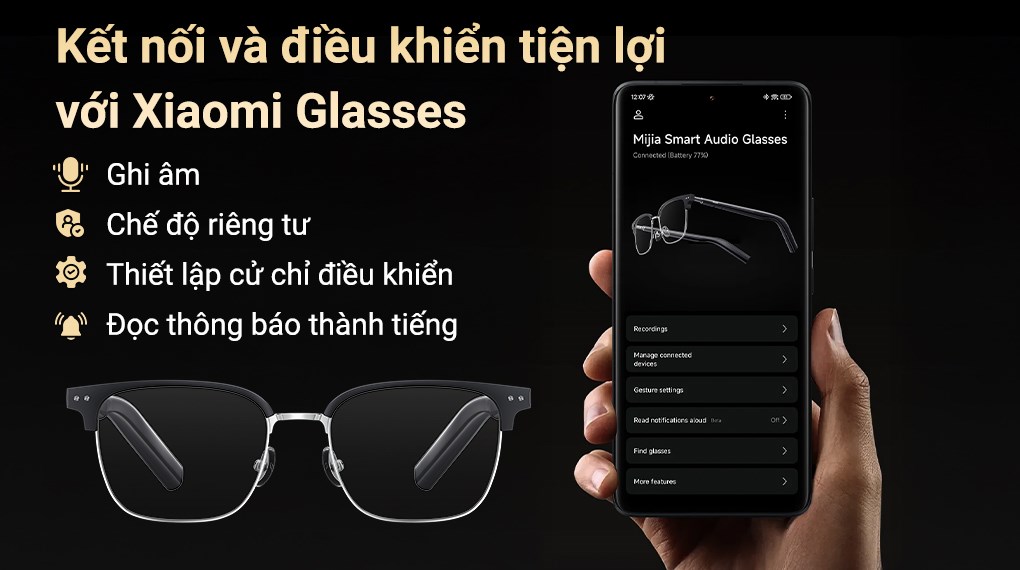 Mắt kính phát nhạc Xiaomi Mijia Smart Audio Glasses Browline (BHR08VXGL)