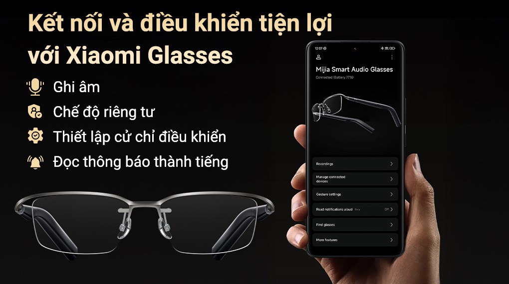 Mắt kính phát nhạc Xiaomi Mijia Smart Audio Glasses Titanium (BHR08VZGL)