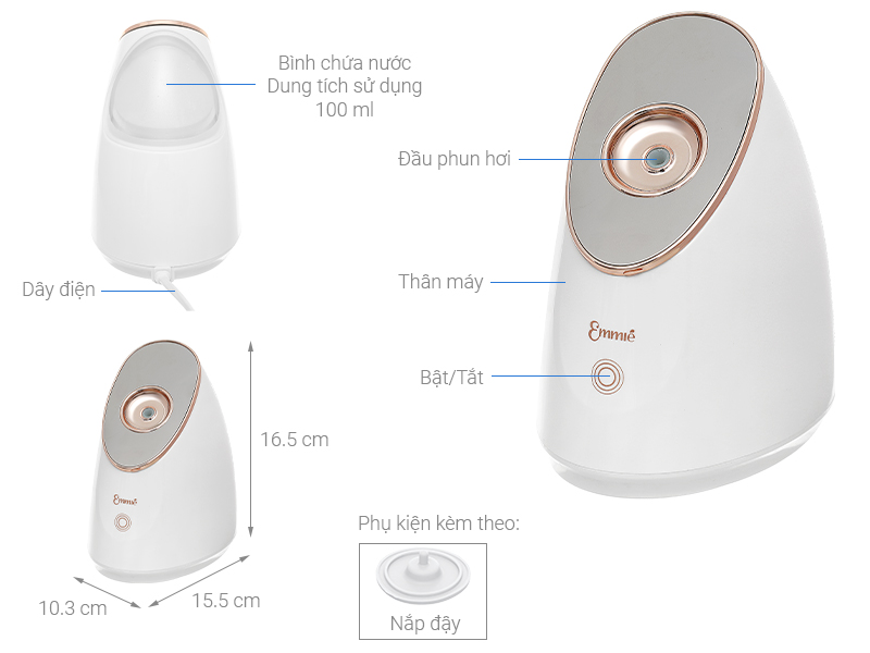 Máy xông hơi mặt Nano Ionic Emmié MC-109