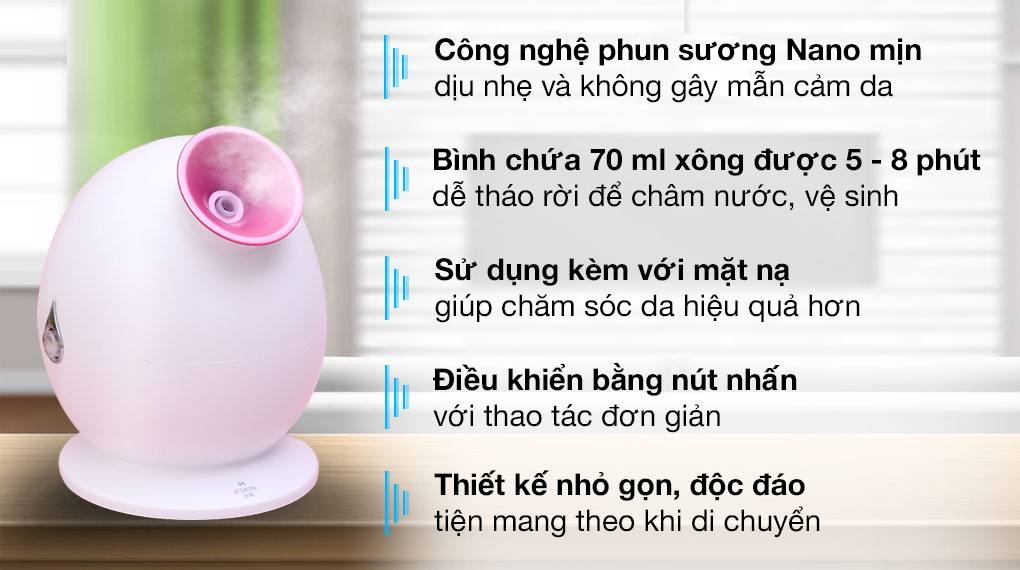 Máy xông hơi mặt nano nóng K.SKIN KD233