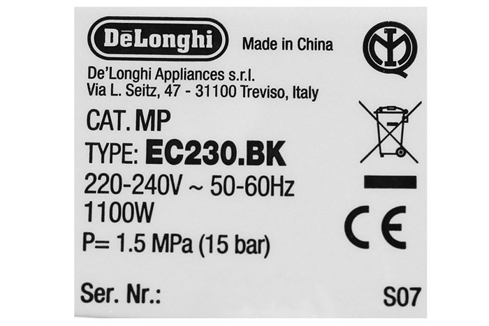 Máy pha cà phê Delonghi EC230.BK Màu Đen