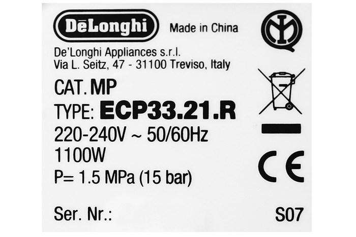 Máy pha cà phê Delonghi ECP33.21.R Màu Đỏ