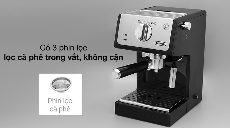 Máy Pha Cà Phê Delonghi ECP33.21.BK - Trang bị 3 phin lọc