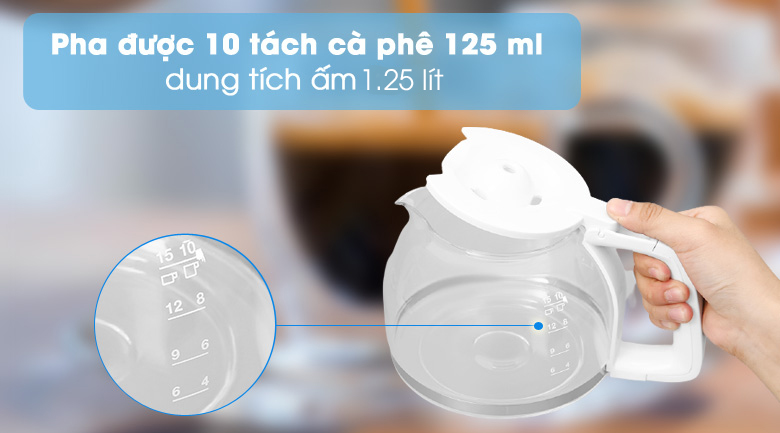 Pha 10 ly cà phê một lần - Máy pha cà phê Electrolux ECM1303W