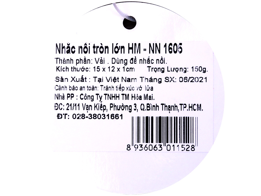 Nhấc nồi tròn vải 15 x 12cm Ohi@ma HM-NN 1605 5