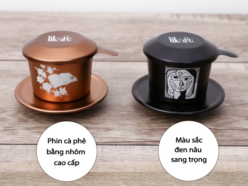 Phin cà phê nhôm Kim Hằng Likafe 7cm đen nâu KHG 8075 2