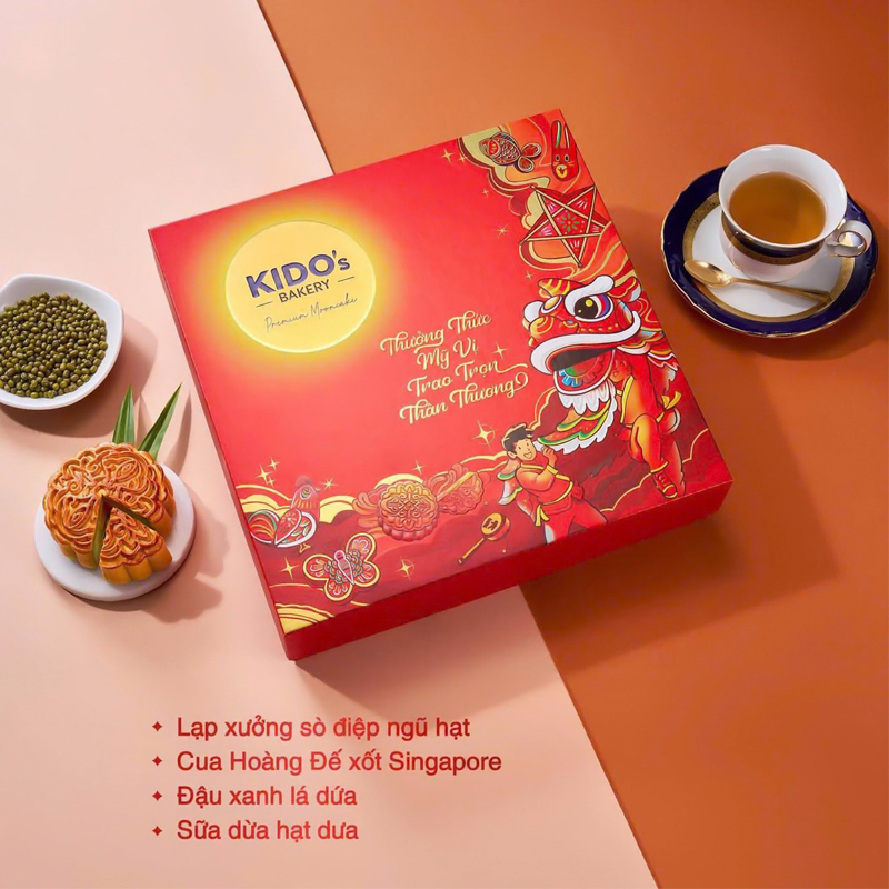 Hộp bánh trung thu Kido's Bakery Mỹ Vị An Khang Đỏ (4 cái x 150g) 2