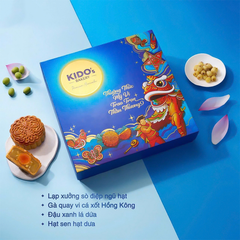 Hộp 4 bánh trung thu Kido's Bakery Mỹ Vị An Khang Xanh (4 cái x 150g) 2
