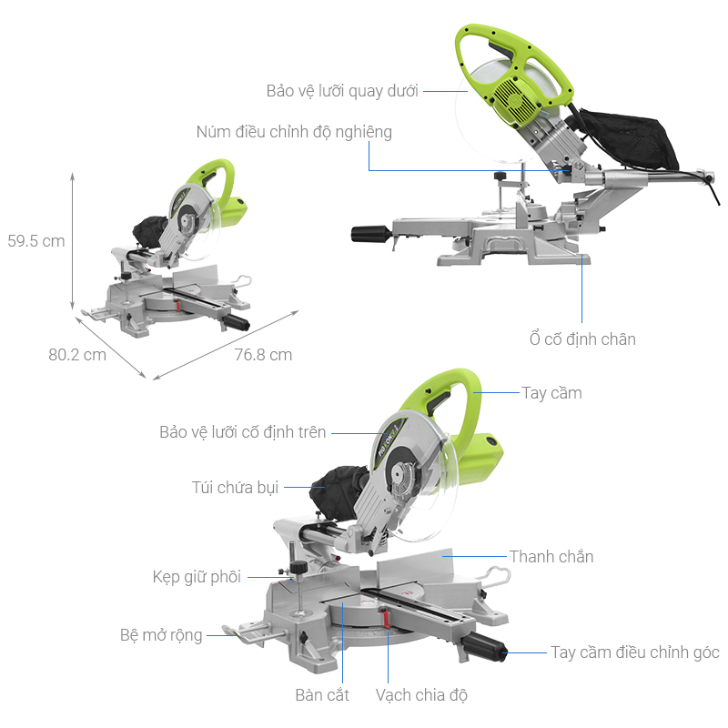 Thông số kỹ thuật Máy cắt nhôm Pigeon  G7-255E 2100W