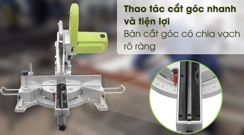 Máy cắt nhôm Pigeon G7-255E 2100W - Bàn chia độ 