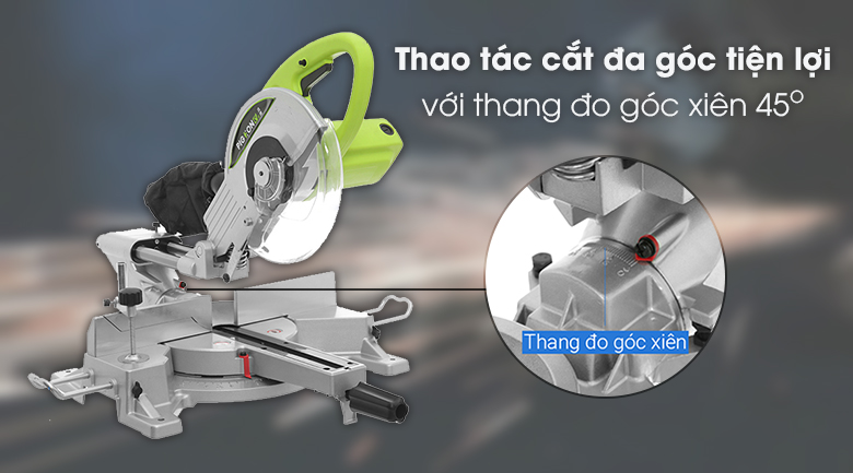 Máy cắt nhôm Pigeon G7-255E 2100W - thang đo góc xiên