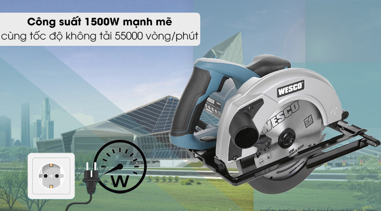 Máy cắt gỗ Wesco Ws3441 1500W - Công suất