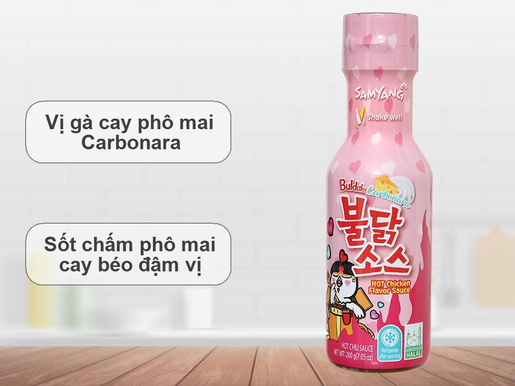 Sốt chấm vị cay carbo Samyang chai 200g 2
