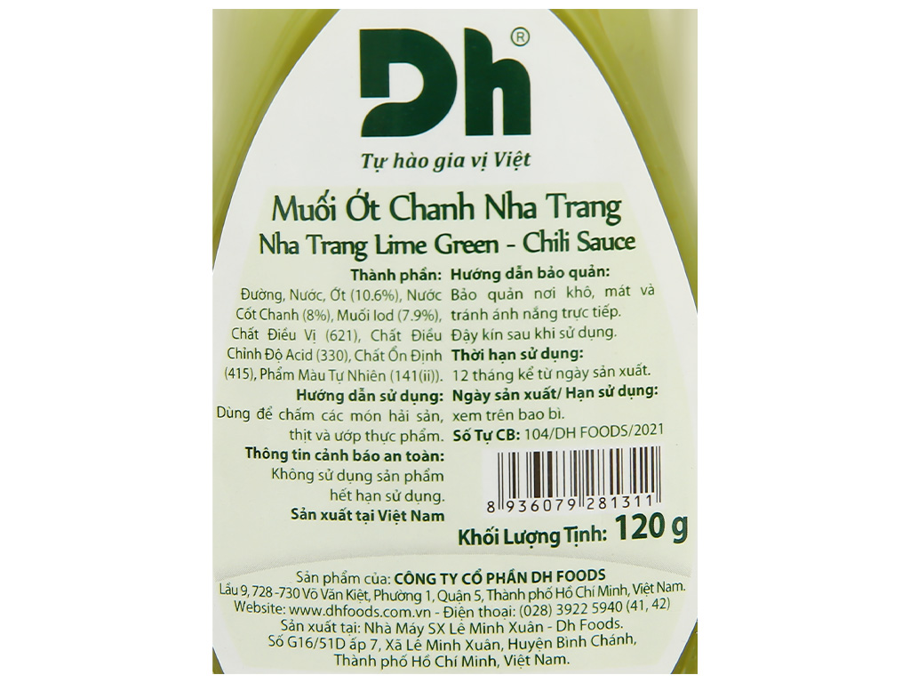Muối ớt chanh Nha Trang Dh Foods chai 120g 8