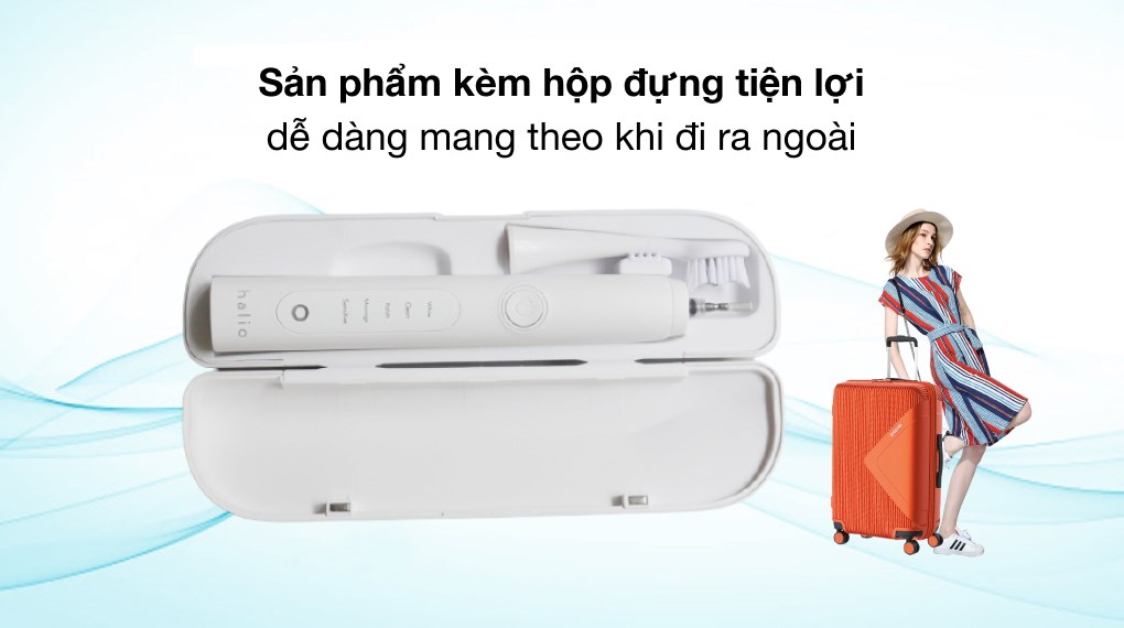 Bàn chải điện Halio Sonic Whitening Pro White (Tặng 1 đầu chải)