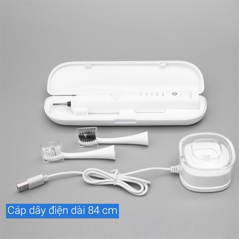 Bàn chải điện Halio Sonic Whitening Pro White (Tặng 1 đầu chải) Màu Trắng