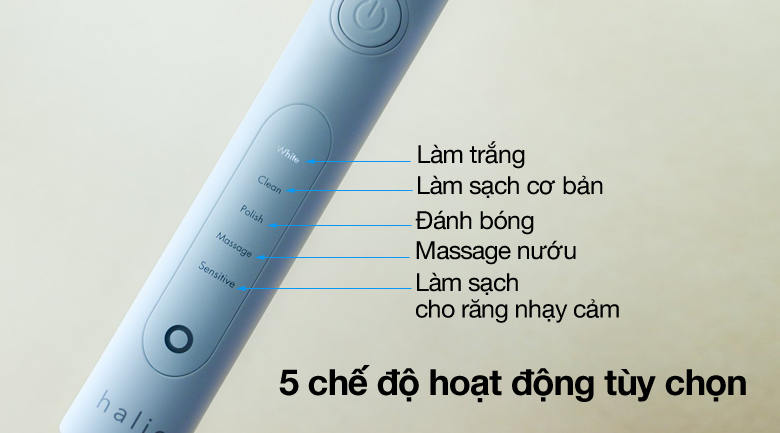 5 chế độ - Halio Sonic Whitening Electric Toothbrush PRO