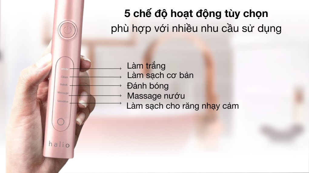 Bàn chải điện Halio Sonic Whitening Pro Rose Gold