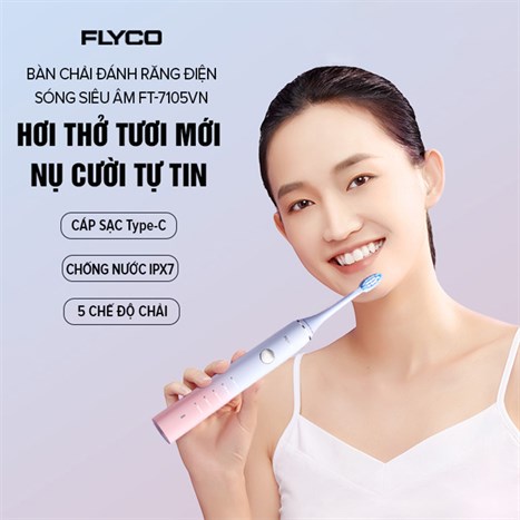 Bàn chải điện Flyco FT7105VN (Tặng 1 đầu bàn chải)