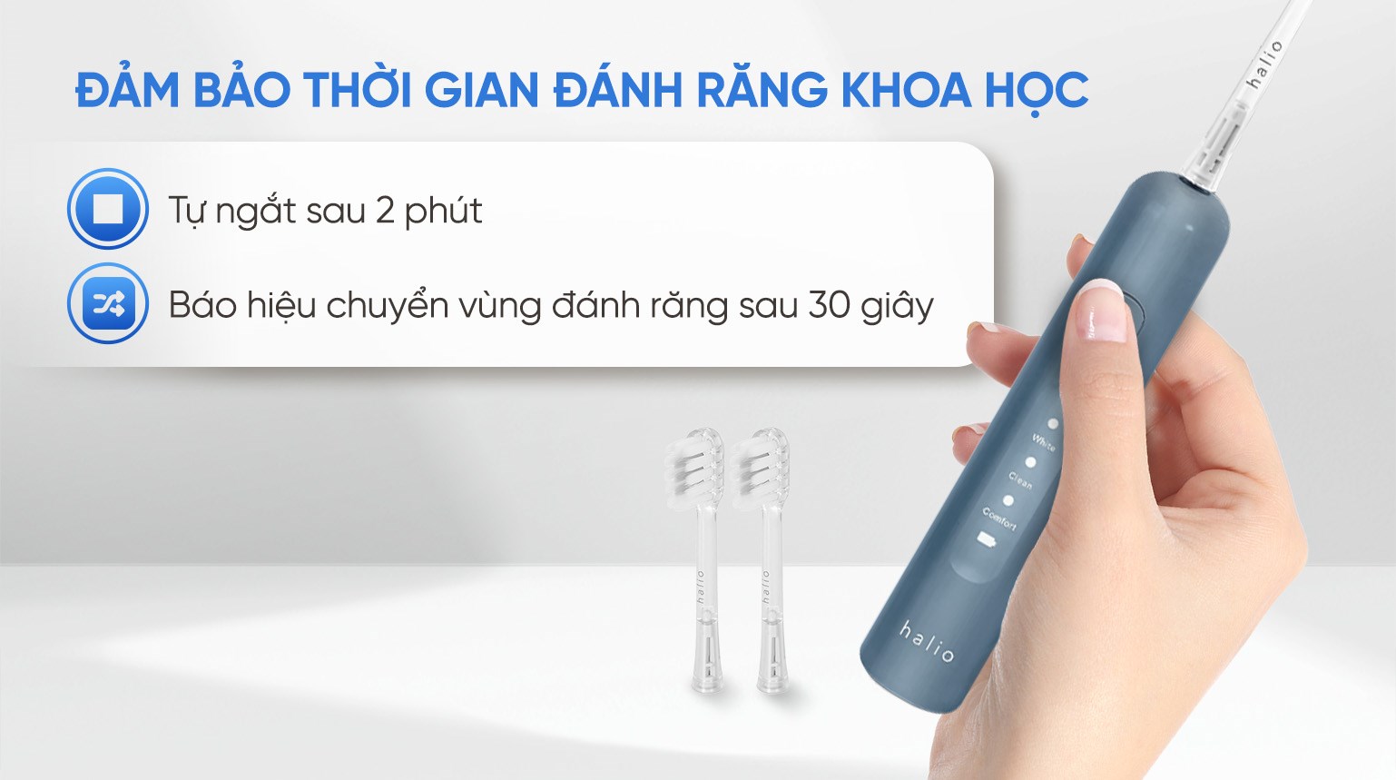 Bàn chải điện Halio Wave Sonic Smoky Sky