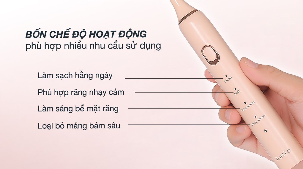 Bàn chải điện Halio Sonic SmartClean Electric Toothbrush Coral