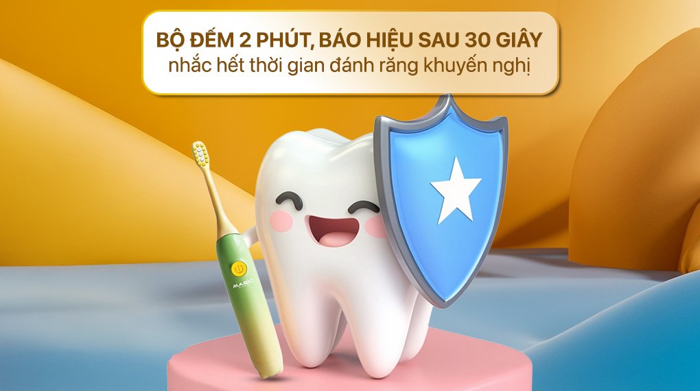 Bàn chải điện trẻ em Magic Kid-02 - Xanh