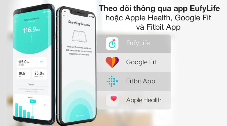 Liên kết app sức khỏe - Cân sức khỏe Eufy Smart Scale C1 T9146