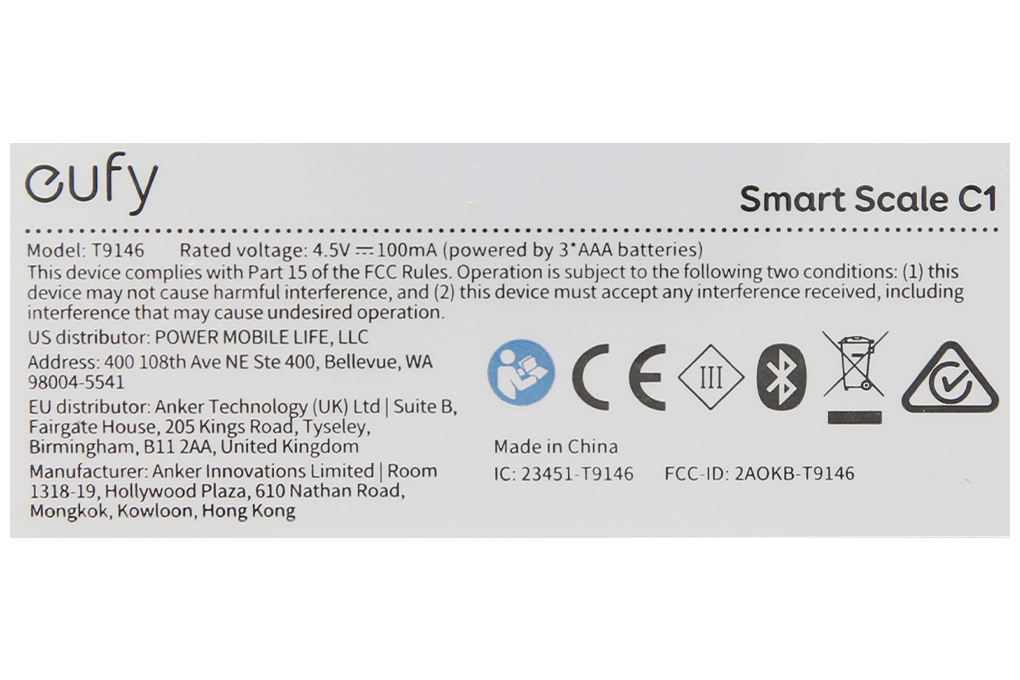 Cân sức khỏe Eufy Smart Scale C1 T9146