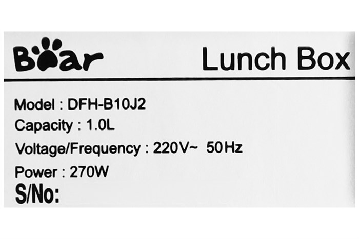 Hộp cơm điện BEAR DFH-B10J2 Màu Trắng