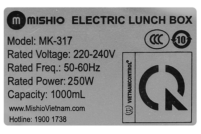Hộp cơm điện Mishio MK-317 Màu Xanh mint