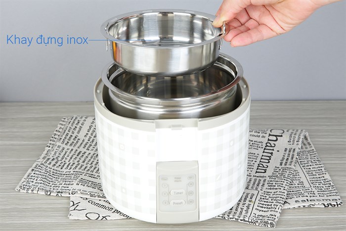 Hộp cơm điện Lock&Lock EJR216 Màu Trắng - Xám