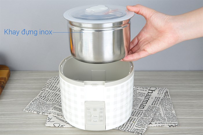 Hộp cơm điện Lock&Lock EJR216 Màu Trắng - Xám