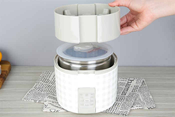 Hộp cơm điện Lock&Lock EJR216 Màu Trắng - Xám