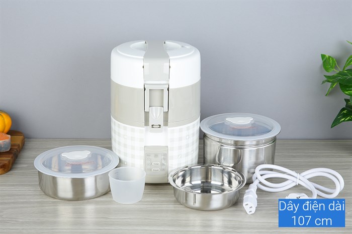 Hộp cơm điện Lock&Lock EJR216 Màu Trắng - Xám