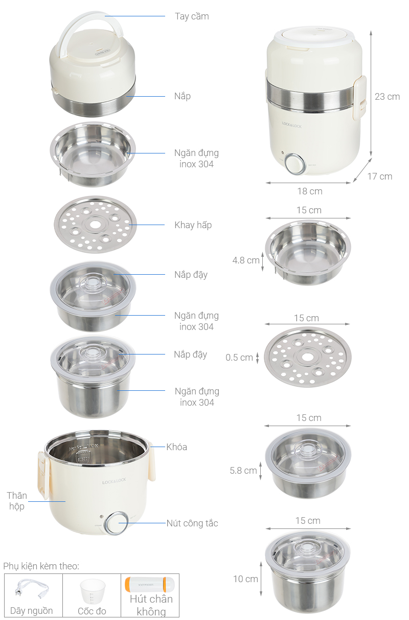 Hộp cơm điện Lock&Lock EJR226IVY