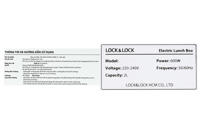 Hộp cơm điện Lock&Lock EJR226IVY Màu Màu be