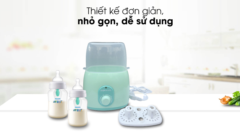 Gọn đẹp - Máy hâm sữa đôi BioHealth BH9210