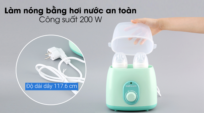 Công nghệ làm nóng hơi nước - Máy hâm sữa đôi BioHealth BH9210