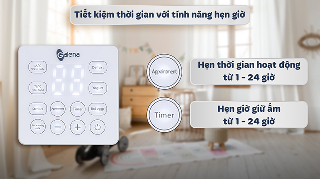 Máy hâm sữa tiệt trùng điện tử Galena GA-W01 - Tính năng
