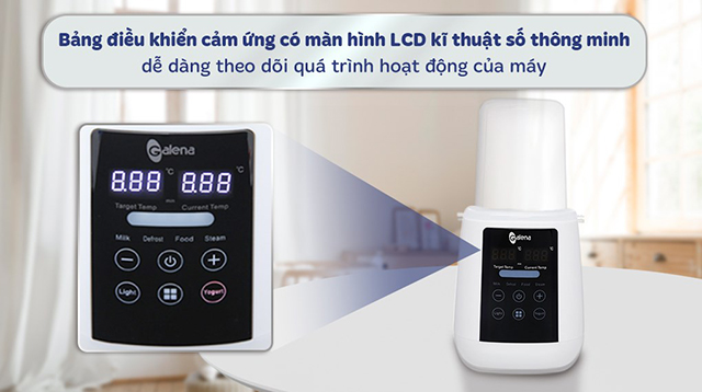 Bảng điều khiển máy hâm sữa tiệt trùng điện tử Galena GA-W02