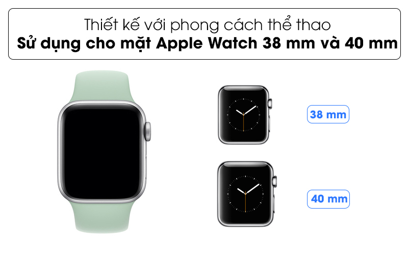 Thiết kế với phong cách thể thao - Dây đeo Apple Watch 38-40mm Apple Sport Band MWUM2 Xanh Ngọc Thiết kế với phong cách thể thao - Dây đeo Apple Watch 38-40mm Apple Sport Band MWUM2 Xanh Ngọc