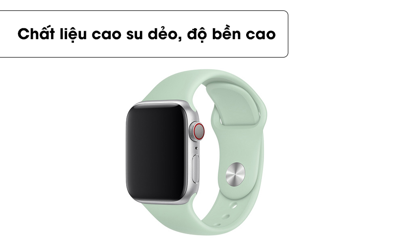Chất liệu cao su với độ bền cao - Dây đeo Apple Watch 40mm Apple Sport Band MWUM2 Xanh Ngọc Chất liệu cao su với độ bền cao - Dây đeo Apple Watch 40mm Apple Sport Band MWUM2 Xanh Ngọc