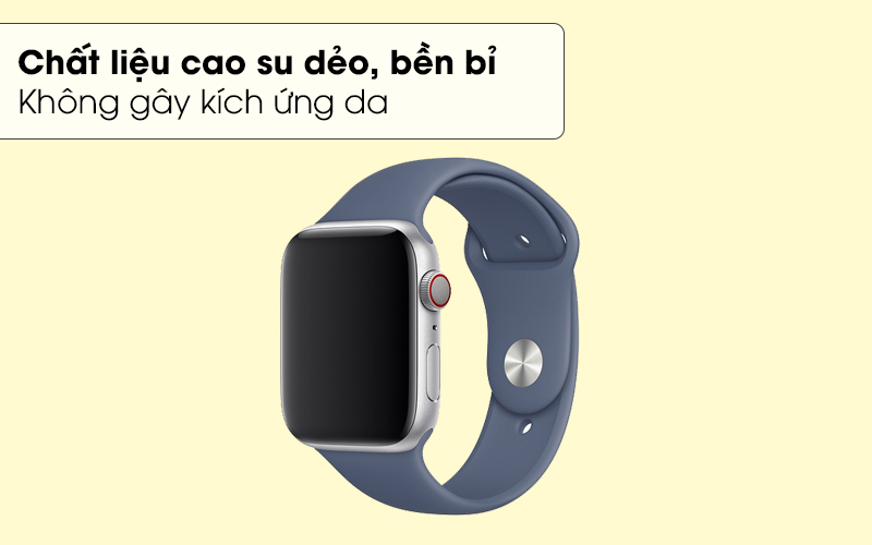 Chất liệu cao su dẻo, bền bỉ - Dây đeo Apple Watch 44mm Apple Sport Band MX0M2 Xanh Dương Chất liệu cao su dẻo, bền bỉ - Dây đeo Apple Watch 44mm Apple Sport Band MX0M2 Xanh Dương