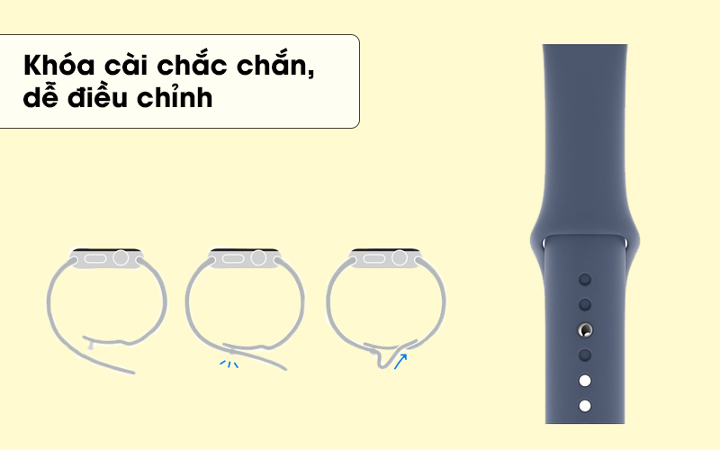 Khóa cài chắc chắn, dễ điều chỉnh - Dây đeo Apple Watch 44mm Apple Sport Band MX0M2 Xanh Dương Khóa cài chắc chắn, dễ điều chỉnh - Dây đeo Apple Watch 44mm Apple Sport Band MX0M2 Xanh Dương
