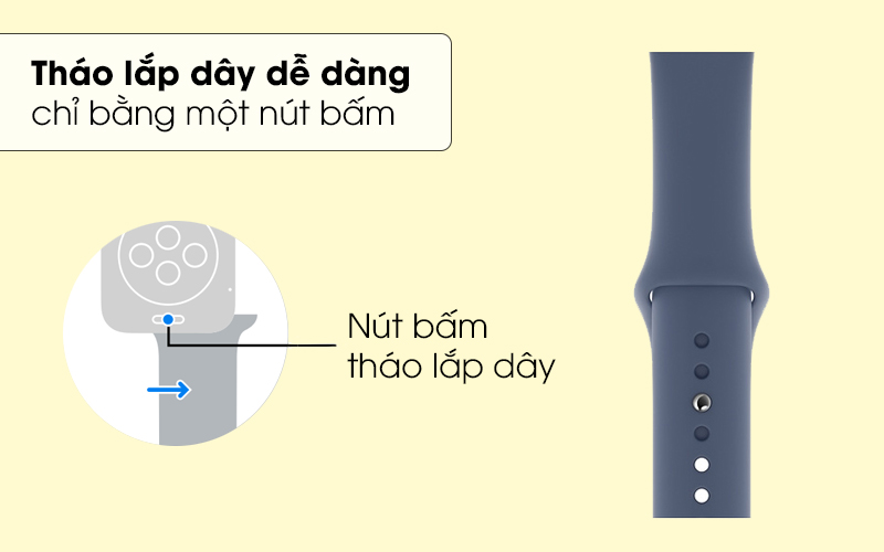 Tháo lắp dây dễ dàng - Dây đeo Apple Watch 44mm Apple Sport Band MX0M2 Xanh Dương Tháo lắp dây dễ dàng - Dây đeo Apple Watch 44mm Apple Sport Band MX0M2 Xanh Dương