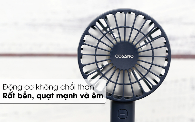 Sử dụng động cơ không chổi than rất bền - Quạt sạc mini Cosano CF001 Xanh đen